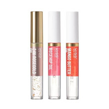 Kiss New York 3 ΣΥΣΚΕΥΑΣΙΕΣ Lip Oil Gloss, Ενυδατικό Μη Κολλώδες Lip Oil, 100% Φυσικό Λάδι Clear Lip Gloss