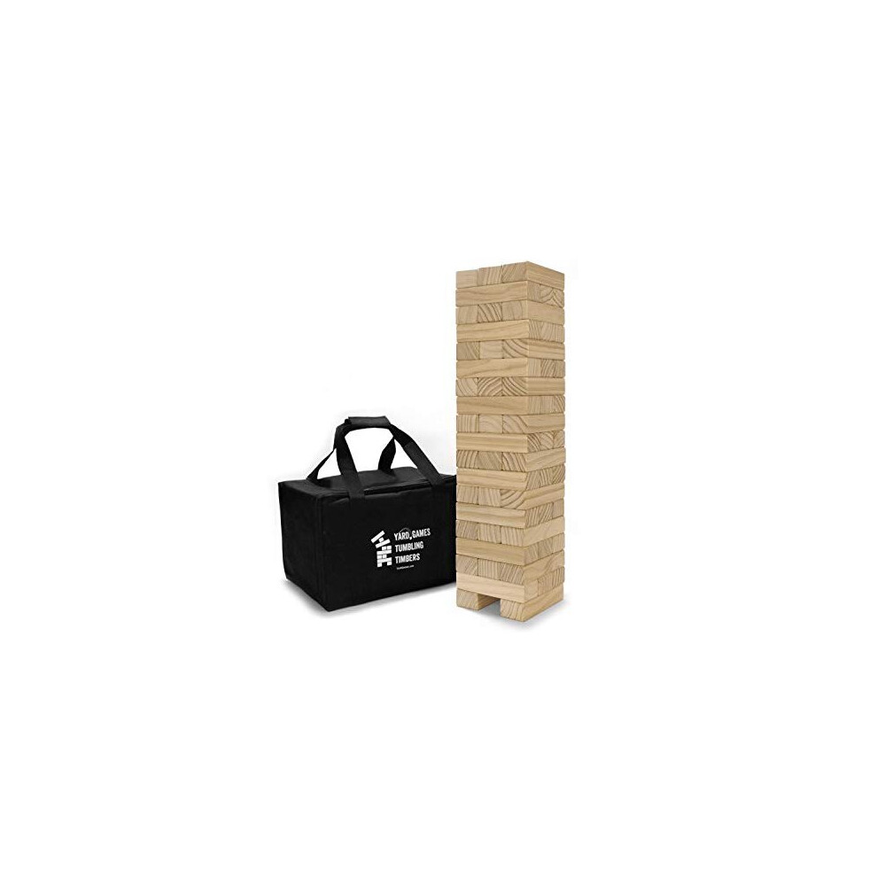 Yard Games Large Tumbling Timbers with Carrying Case | Starts at 2-Feet Tall and Builds to Over 4-Feet | Made