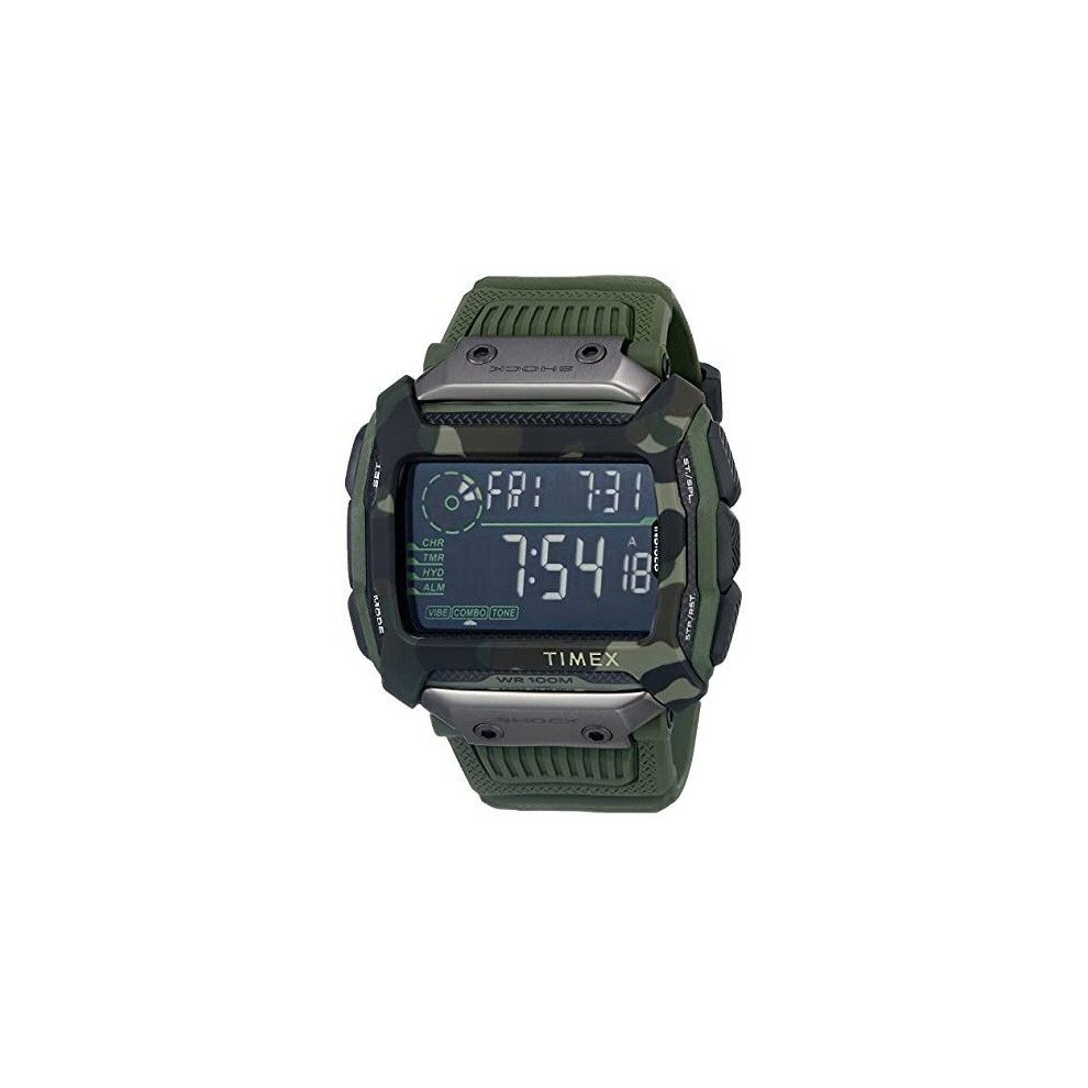 Timex Command Shock Digital CAT 54mm Watch  Olive Camo with Resin Strap