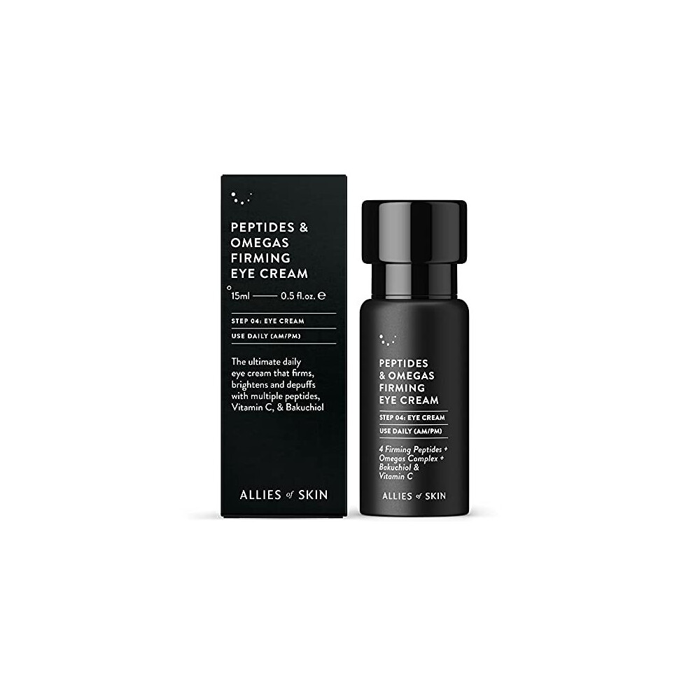 Allies Of Skin Cream/Dark Peptides & Omegas Firming Eye : Vitamin C, Bakuchiol, Ceramide. For Circles, Wrinkles