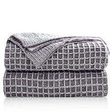 Pumpkin Town Gray 100% Cotton Cable Knit Summer Throw Blanket in Waffle Weave for Soft Sofa, Chair, Couch, Pic