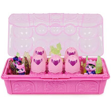 Hatchimals CollEGGtibles Rainbow-cation Wolfsfamilienkarton mit   berraschungsspielset, 10 Figuren, 2 Zubeh  rteile, Kinderspielzeug f  r M  dchen