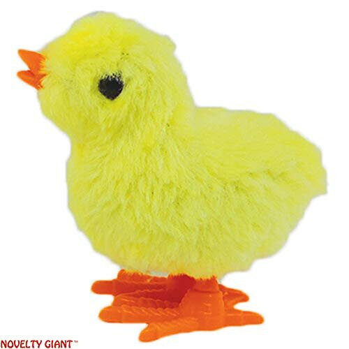 Wind Up Jumping White Bunny & Yellow Baby Chick Chicken Easter Egg 2 Pk 1