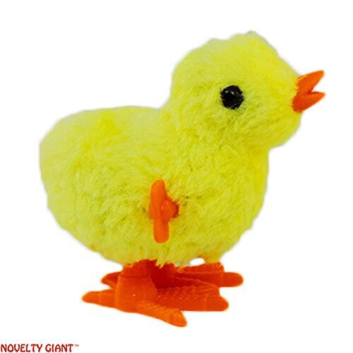 Wind Up Jumping White Bunny & Yellow Baby Chick Chicken Easter Egg 2 Pk 2