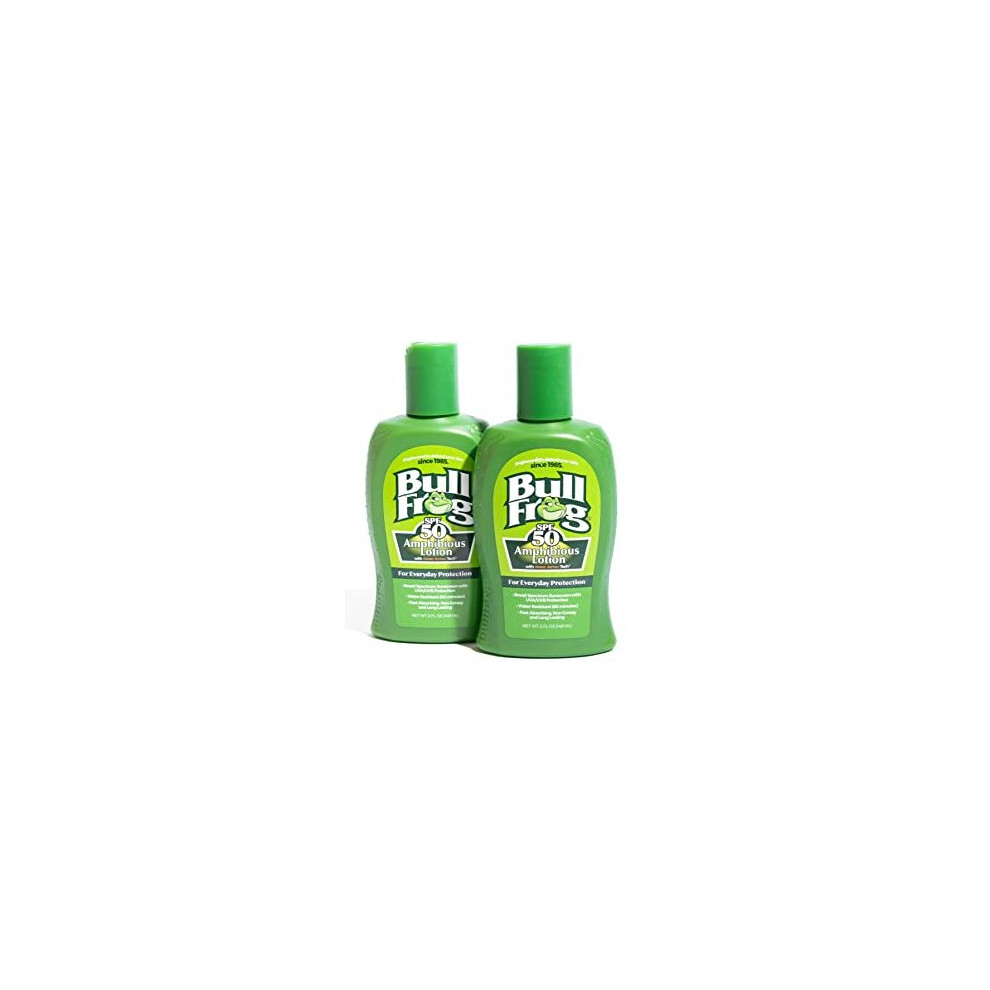 Bullfrog Sunscreen Amphibious Lotion Spf 50 | Oxybenzone & Octinoxate Free | Broad Spectrum Moisturizing Uva/Uvb, 5Oz, 2 Pack