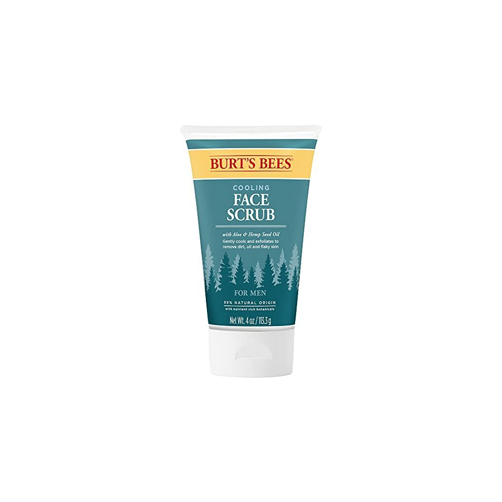 Burts Bees cooling Face Scrub with Aloe & Hemp for Men,White, 4 Oz