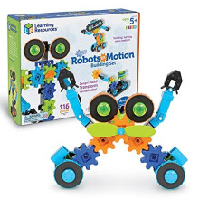 Learning Resources Gears! Gears! Gears! Robots in Motion Building Set, Robot Toy, STEM Robot, Engineering Toy,