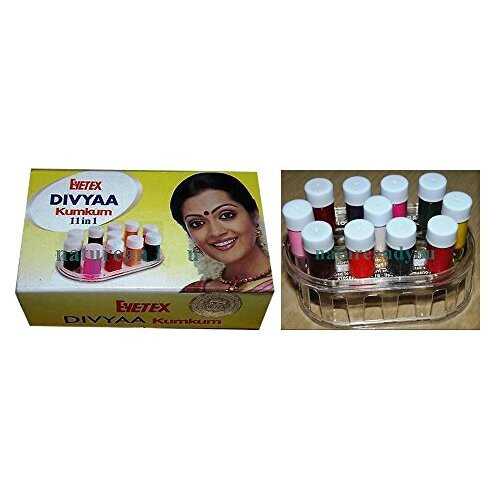 Liquid Kumkum Bindi: 11 color 15gm Each Eyetex Divyaa Kumkum on
