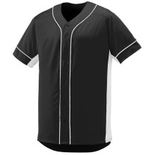 1660A-Black- White-2X Slugger Jersey, Black-White - 2X