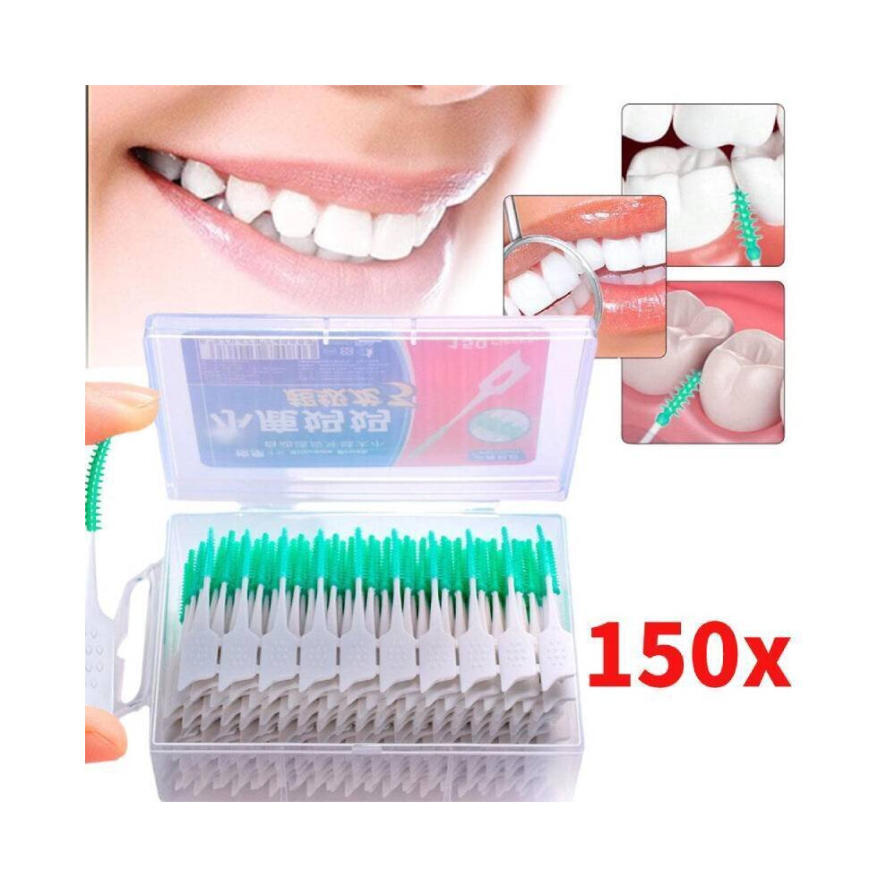 Flemye 150 Interdental Brushes Sticks Picks Dental Floss Teeth Tooth Tooth