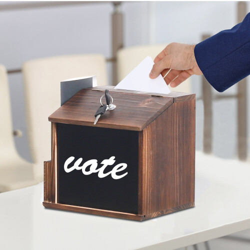Wooden Wall Mounted Donation Comment Suggestion Box Ballot Boxes 1