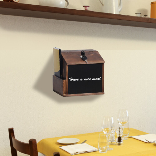 Wooden Wall Mounted Donation Comment Suggestion Box Ballot Boxes 2