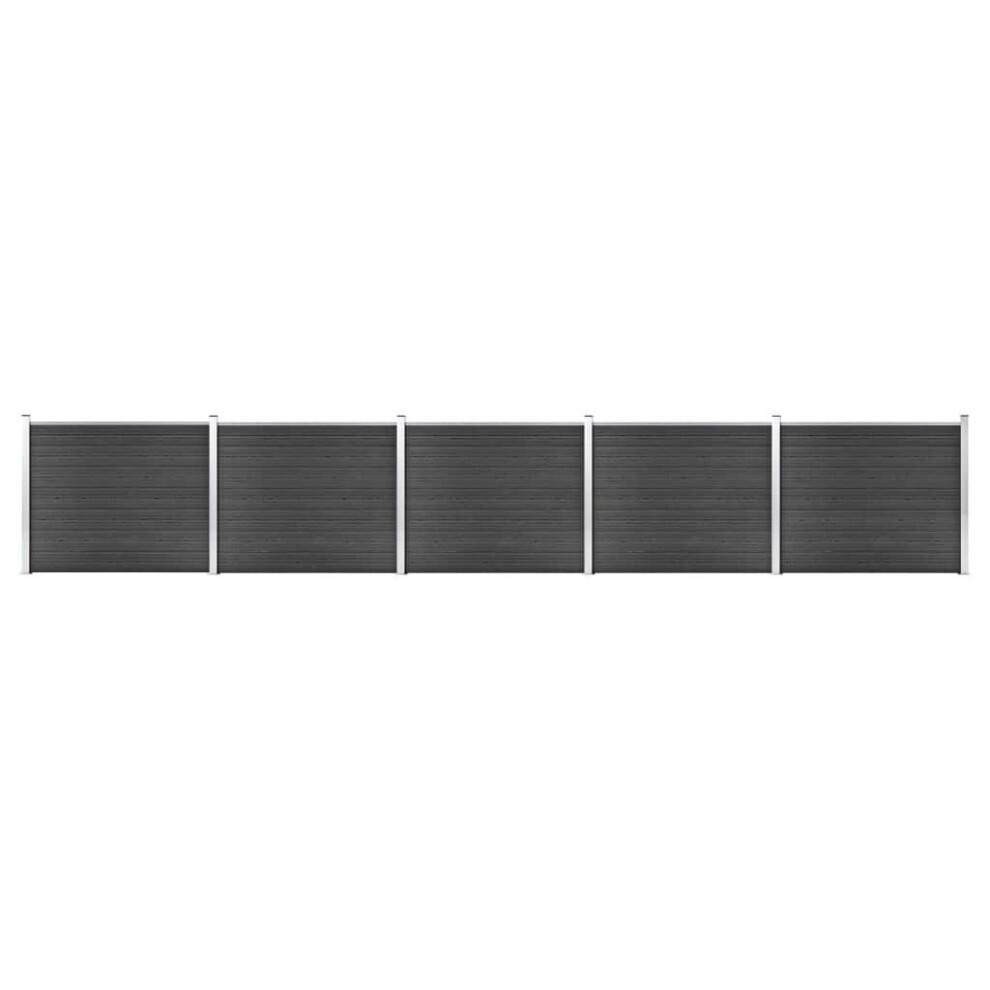 Fence Panel Set WPC 872x146 cm Grey