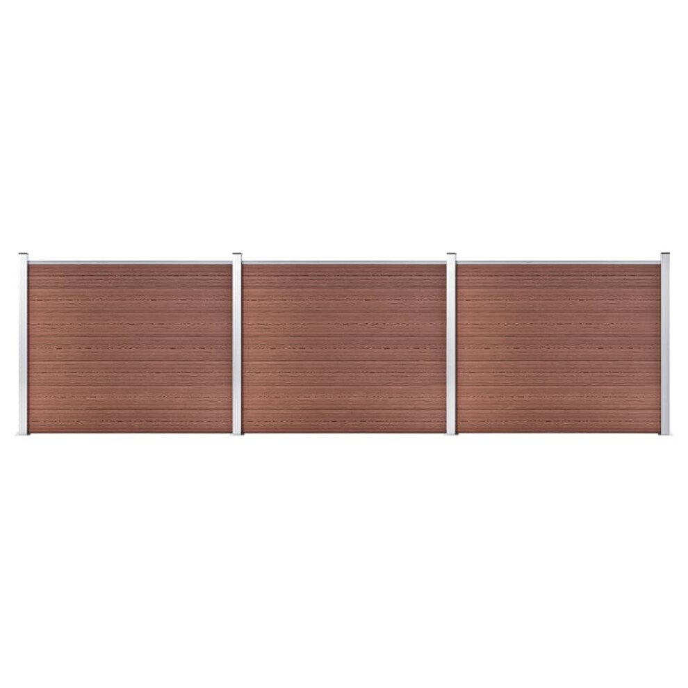vidaXL Fence Panel Set WPC 526x146 cm Brown Garden Edging Protection Barrier