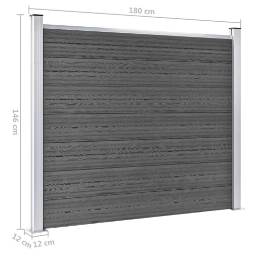 VidaXL vidaXL Zaunelement WPC 180x146 cm Schwarz 1