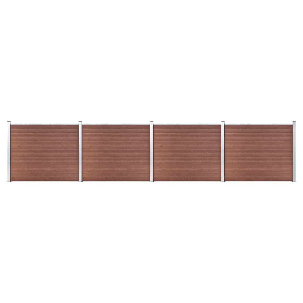 vidaXL Fence Panel Set WPC 699x146 cm Brown Garden Edging Protection Barrier