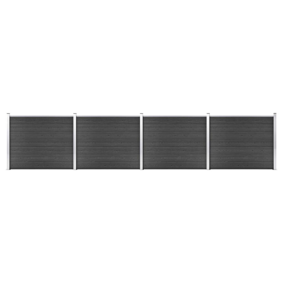 Fence Panel Set WPC 699x146 cm Grey