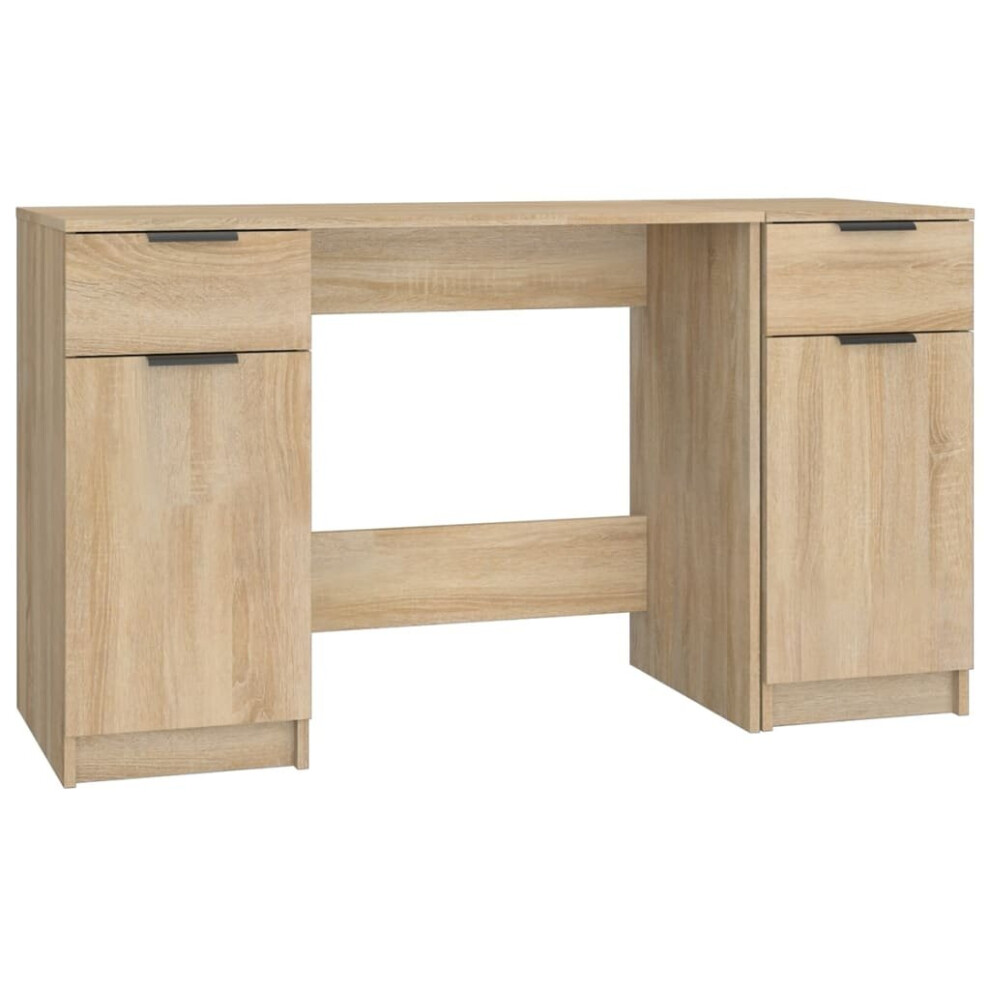 Vidaxl (Sonoma Oak) Desk With Side Cabinet Engineered Wood Standing Desk Multi Colours
