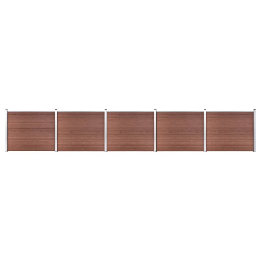 vidaXL Fence Panel Set WPC 872x146 cm Brown Garden Edging Protection Barrier