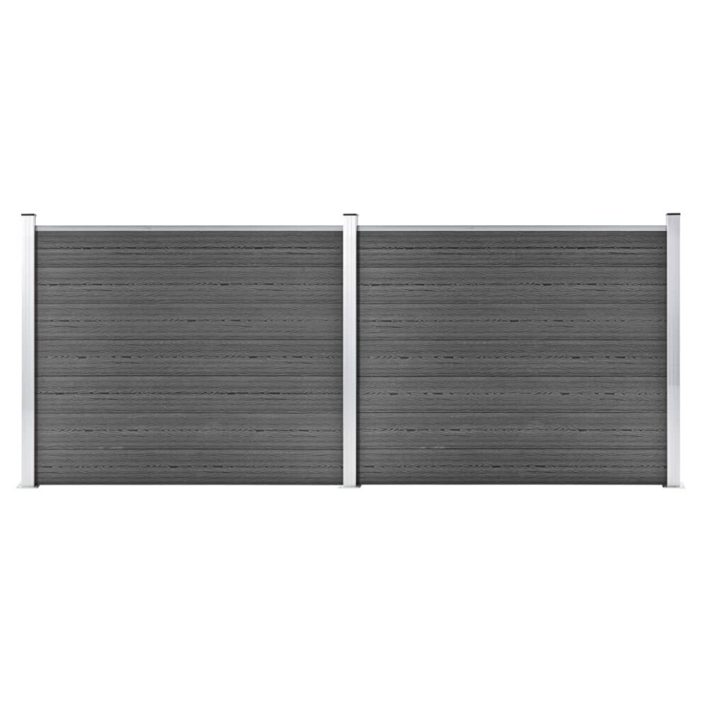 Fence Panel Set WPC 353x146 cm Black