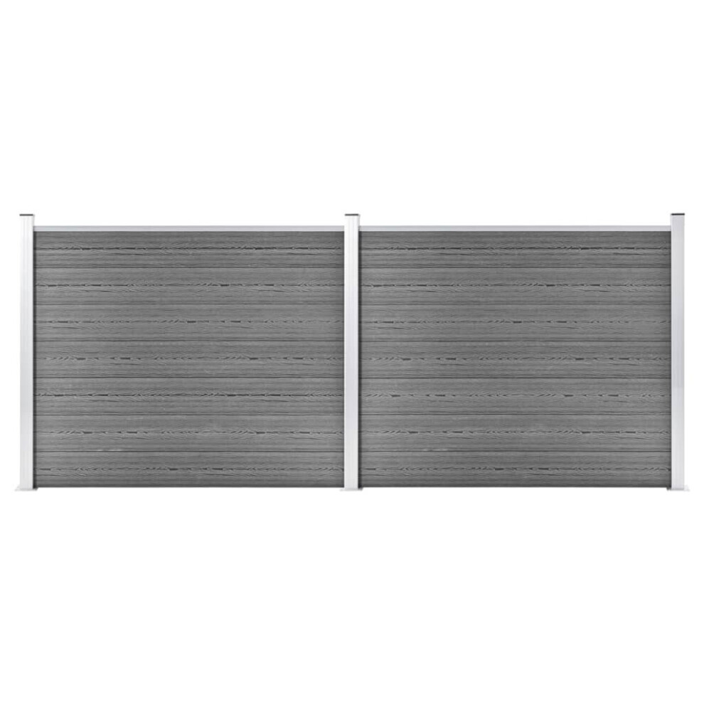 Fence Panel Set WPC 353x146 cm Grey