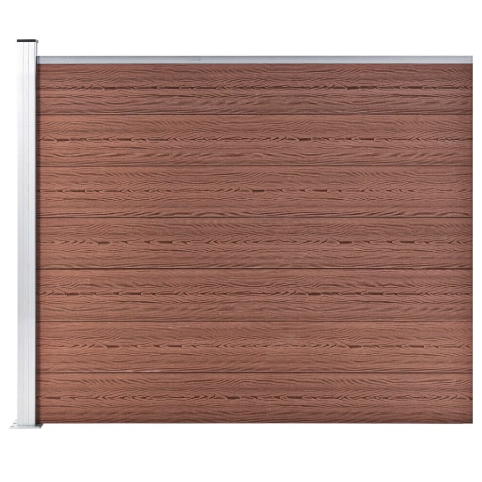 vidaXL Fence Panel WPC 175x146 cm Brown Garden Barrier Edging Fencing Privacy