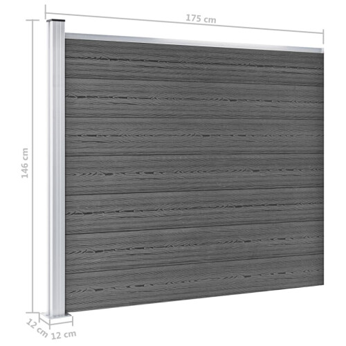 VidaXL vidaXL Zaunelement WPC 175x146 cm Schwarz 1