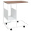 VidaXL vidaXL Side Table with Wheels White Engineered Wood Accent Tea Laptop Table 3