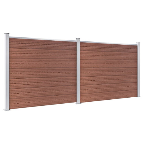 VidaXL vidaXL Zaunelement Set WPC 353x146 cm Braun 2