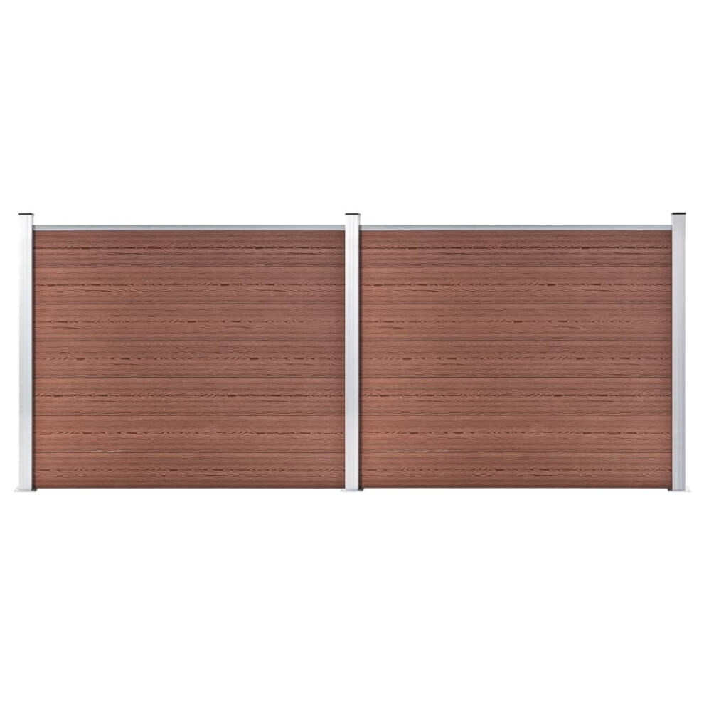 vidaXL Fence Panel Set WPC 353x146 cm Brown Garden Edging Protection Barrier