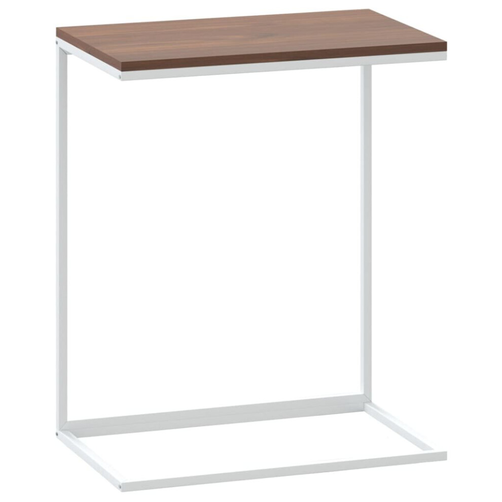 Vidaxl (White And Brown, 55 X 35 X 66 Cm) Side Table Hallway Tea Coffee Sofa Table Couch Table Engineered Wood