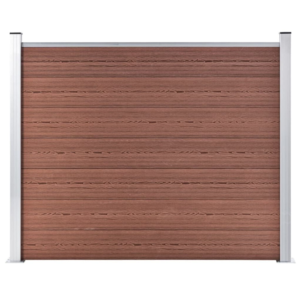 vidaXL Fence Panel WPC 180x146 cm Brown Garden Barrier Edging Fencing Privacy