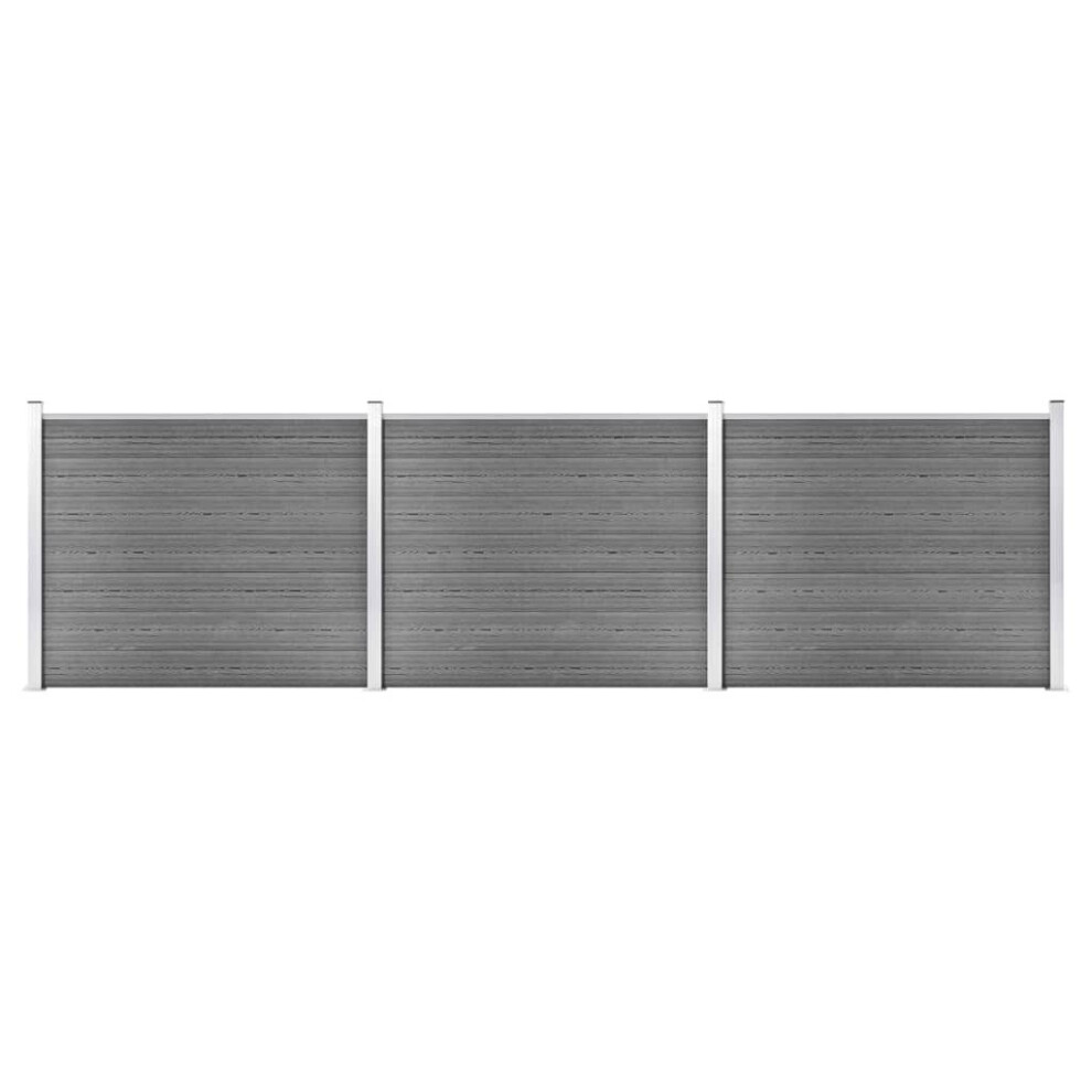 Fence Panel Set WPC 526x146 cm Grey