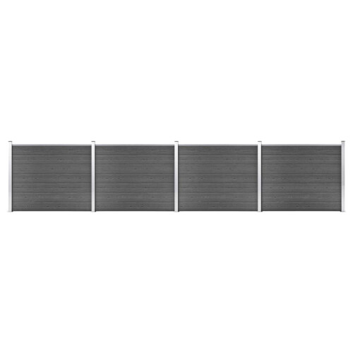 VidaXL vidaXL Zaunelement Set WPC 699x146 cm Schwarz