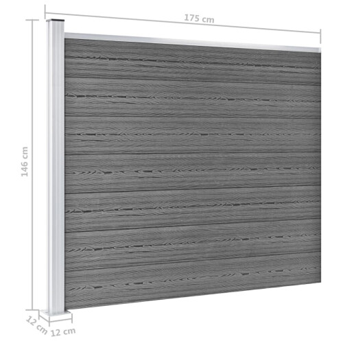 VidaXL vidaXL Zaunelement WPC 175x146 cm Grau 1