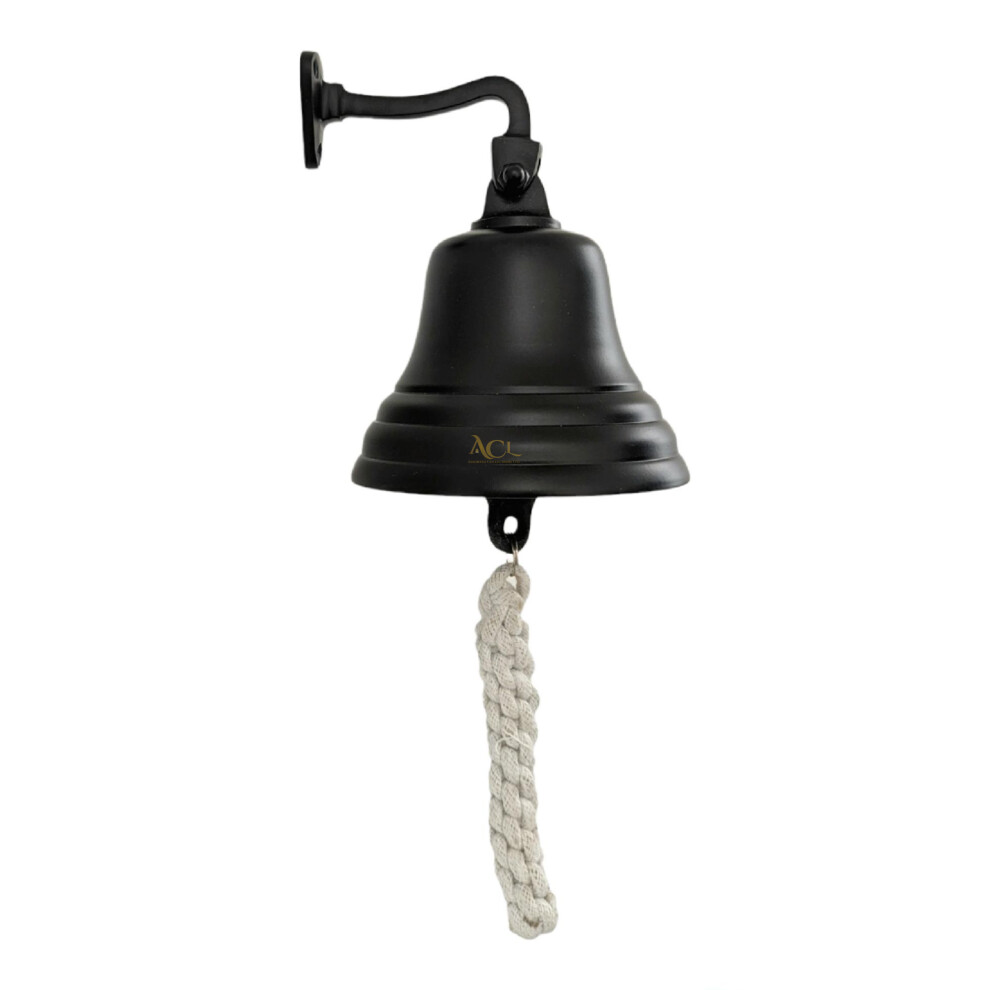 (5 Inch) Last Orders Bell Black Finish Wall Mounted Nautical Ship Home Bar Pubs christmas reception bar