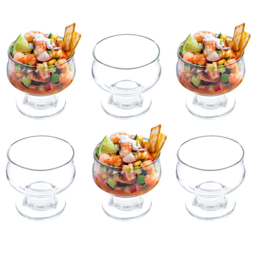 Gk Global Kitchen 6X Glass Prawn Cocktail Bowls Glasses Appetizer Starter Snack Serving
