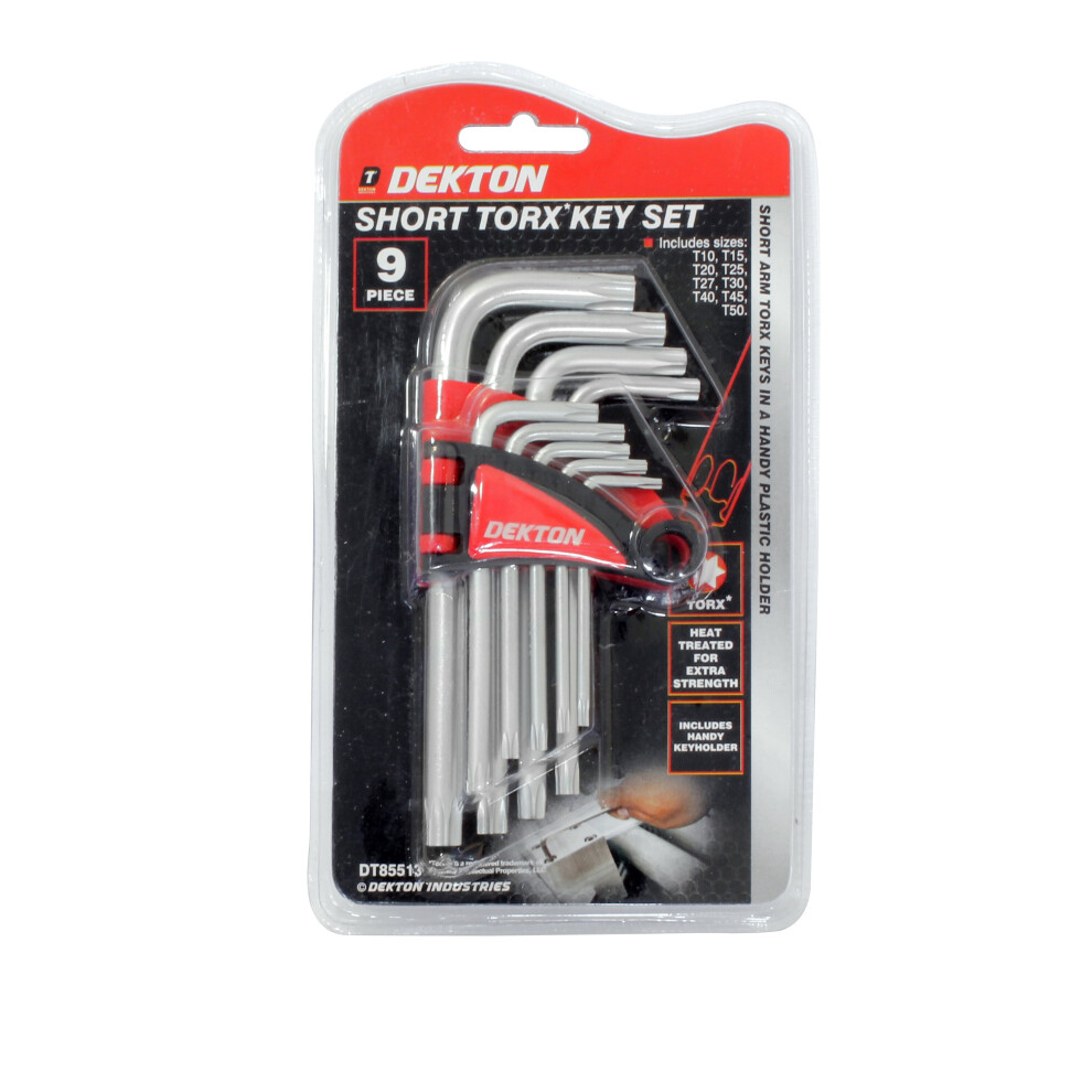 9Pc Short Torx Key Set, Dt85513 5055441422909