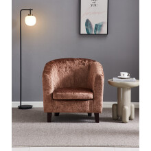 (Brown) Crush Velvet Tub Chair In Silver, Grey, Black or Brown
