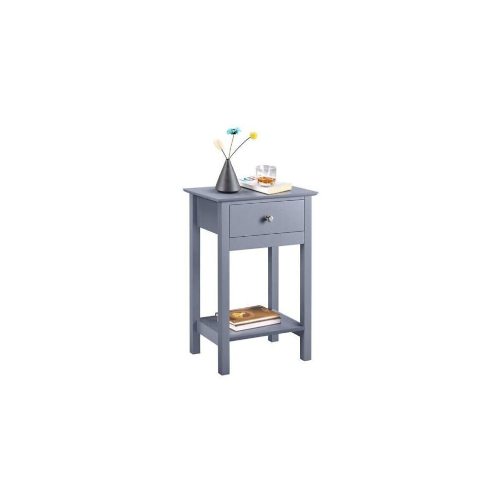 Side Table Narrow Wooden Night Stand Bedside Drawer Storage Cabinet