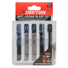 Dekton 10 Pcs Jig Saw Blades Set Wood Fast Cuttingfor Bosch, Dewalt, Makita, Mil