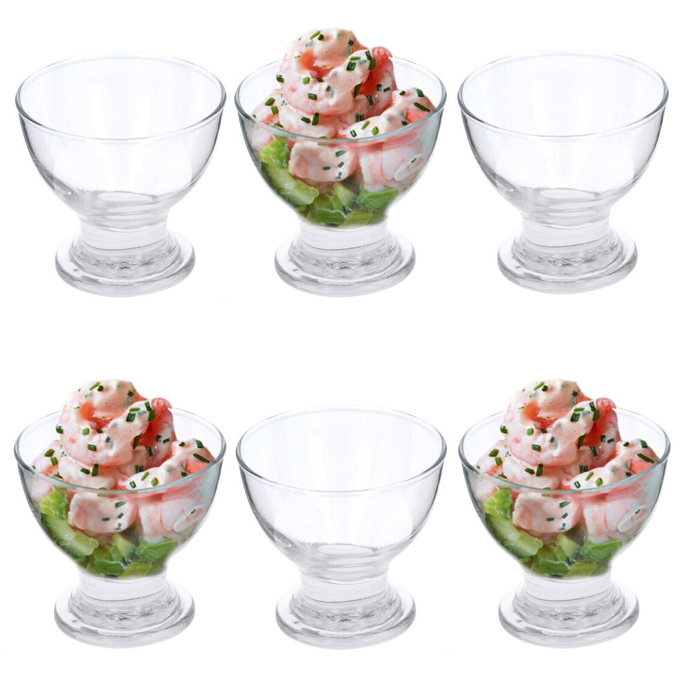 6 x Glass Prawn Cocktail Bowls Dishes Appetizer Starte  Serving Glass