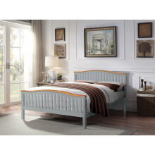 (King , Grey) 3ft 4ft6 5ft Solid Wooden Curved Bed Frame in Grey or White