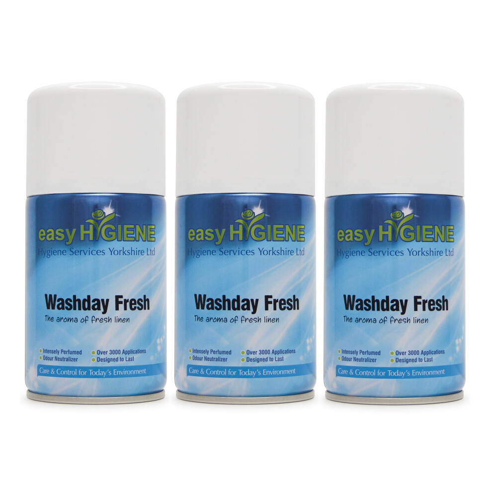 WASHDAY FRESH 3 x 270ml Auto Air Freshener Refills - Case of 3, Fits Most Dispensers | ehWAS3