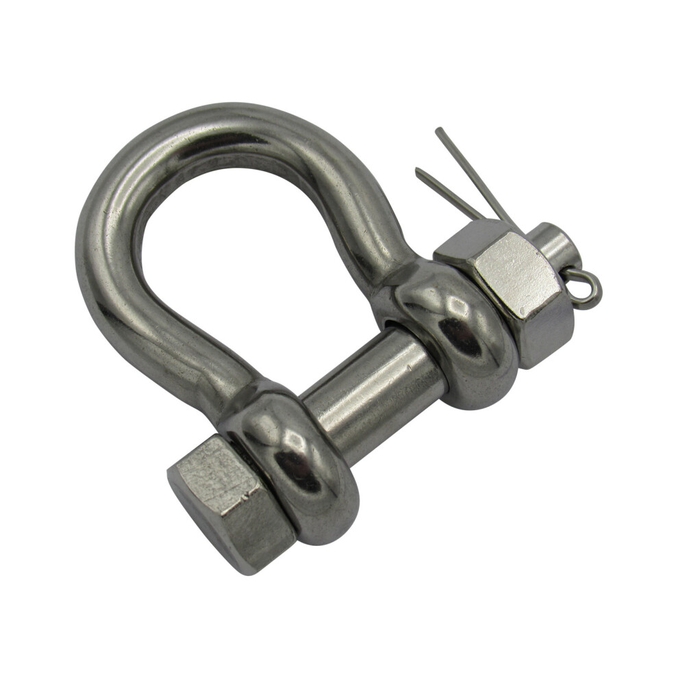 Stainless Steel Bow Shackle With Safety Pin 3 Ton 16Mm Marine 707152579421