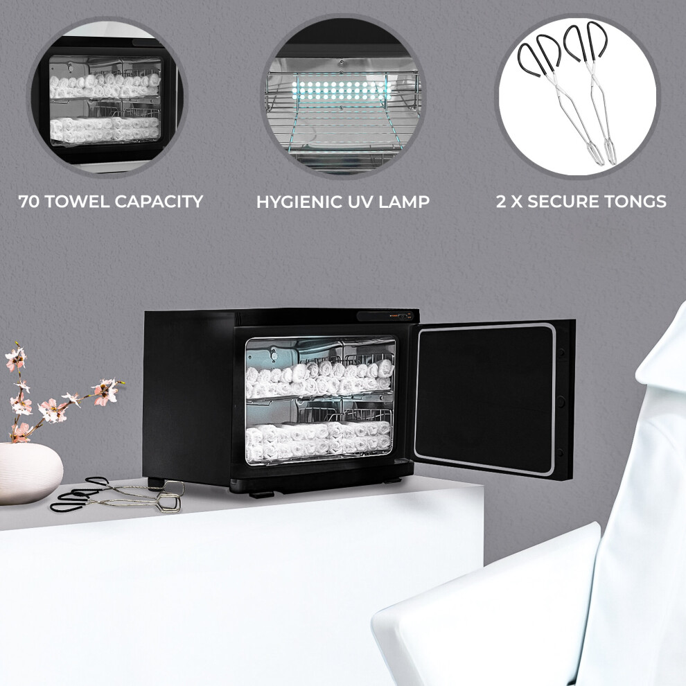 (Black) Hot Towel Warmer 23L Cabinet UV Steriliser