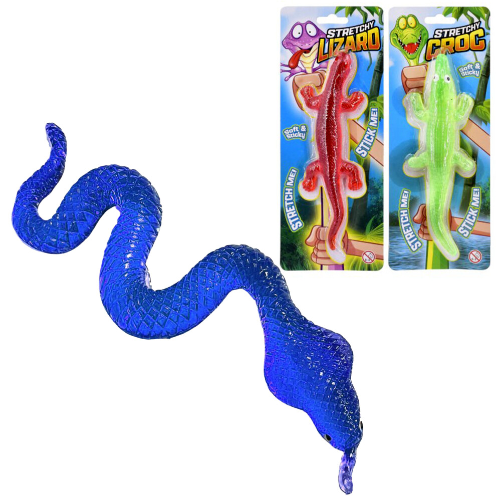 (Set of 24 Stretchy Animal) Stretchy Animal Lizard Crocodile Snake Sensory Toy