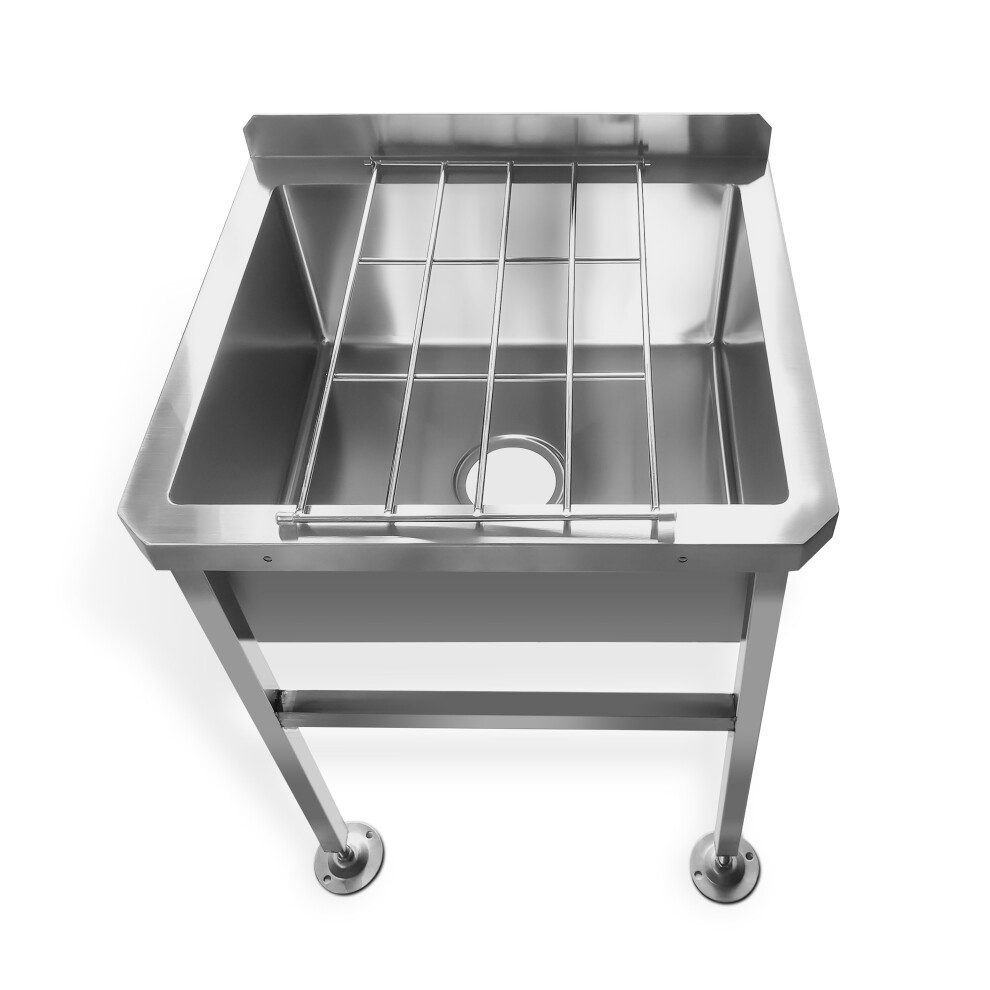 Photos - Kitchen Sink squid S13 MOP Janitorial CLEANING Sink Stainless Steel Basin Floor Standing Silver S13B