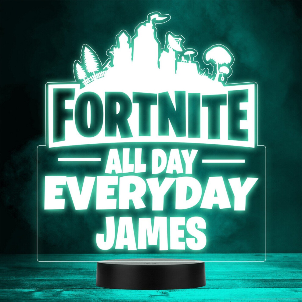 All Day Gaming Gamer Personalised Gift Colour Change LED Night Light
