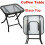 AAMEN Black Coffee Table with Tempered Water Wave Glass Top 2